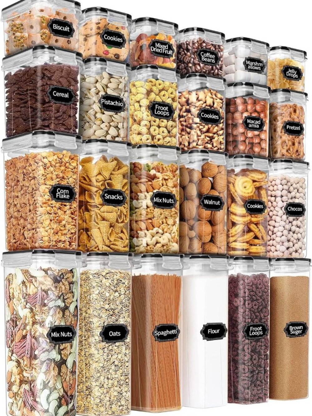 Airtight Food Storage Containers Set - 24 PCS, BPA Free, Kitchen Organization